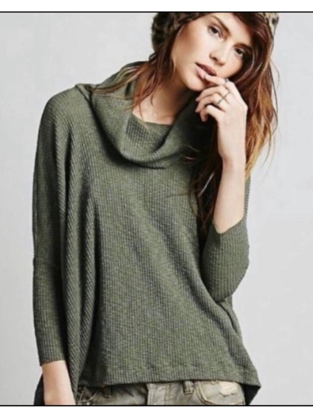 Free People Beach World Traveler Pullover Cowl Neck Top - Picture 8 of 8